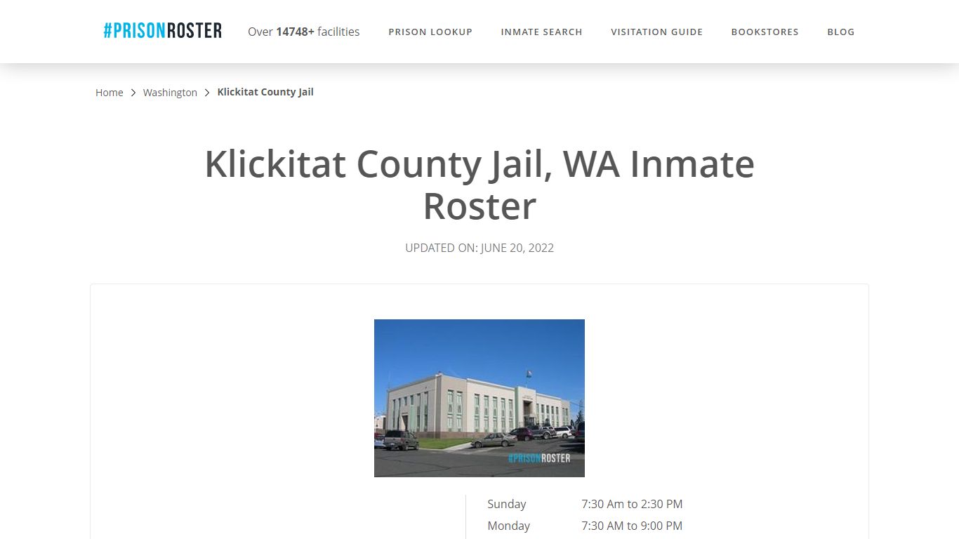 Klickitat County Jail, WA Inmate Roster